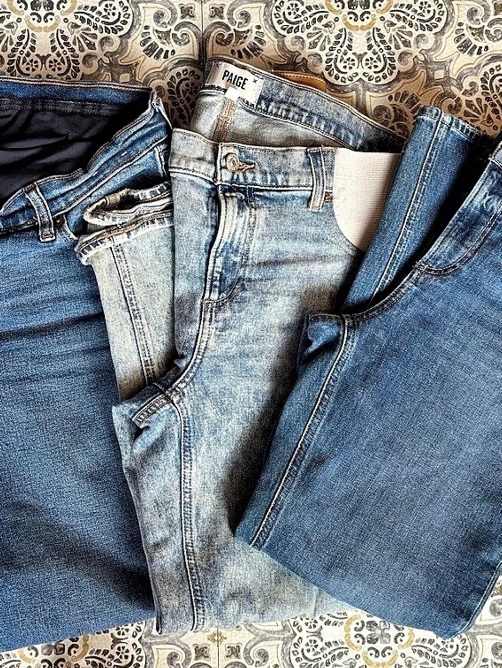 Paige Straight Leg Maternity Jeans (x2) and Abercrombie & Fitch (x1)